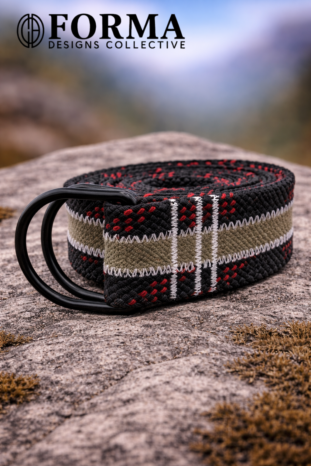 Black & Grey Climbing Rope Belt (3 rope)