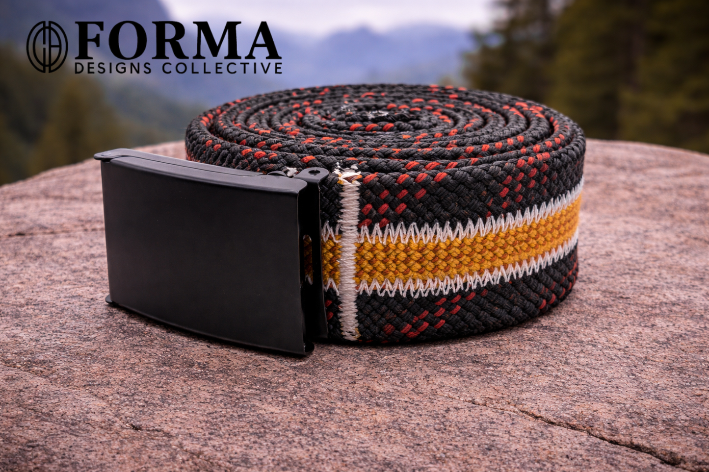 Black & Orange Climbing Rope Belt (3 Rope)