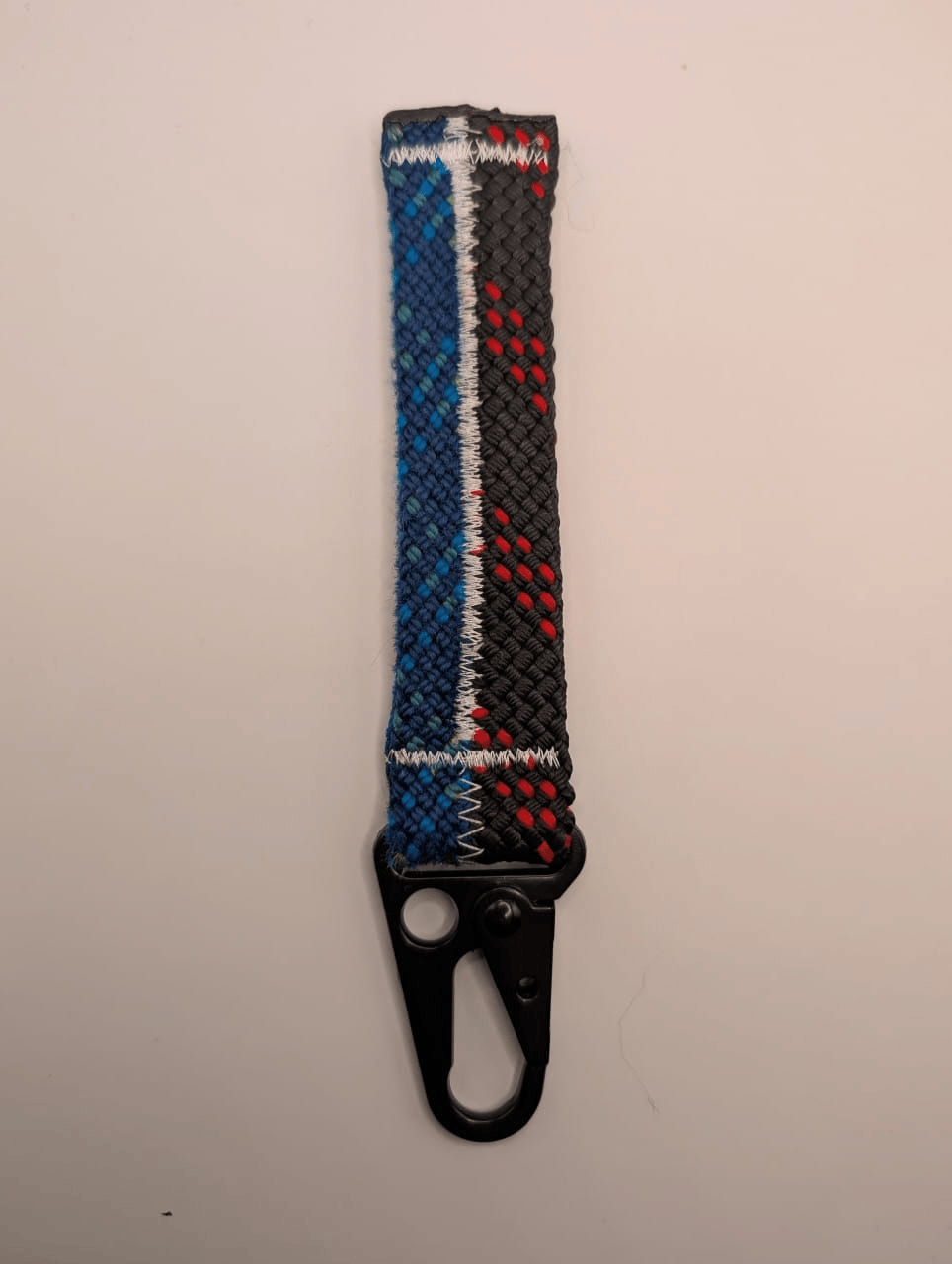 Black, Blue & Red Dot Stripe Keychain