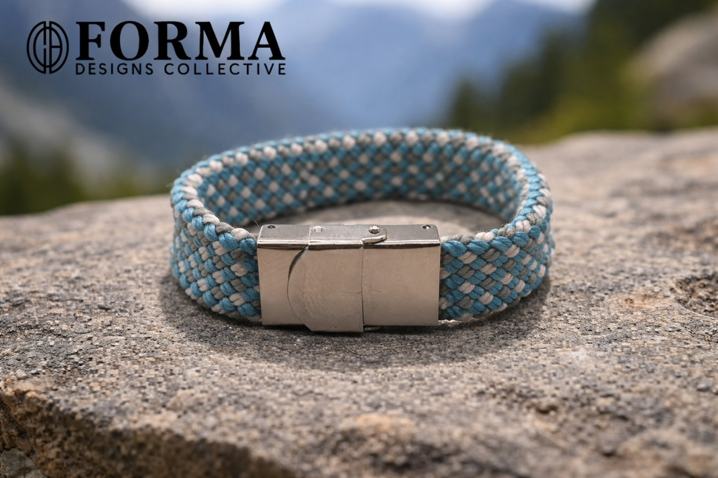 Light Blue, Grey & White Rope Bracelet