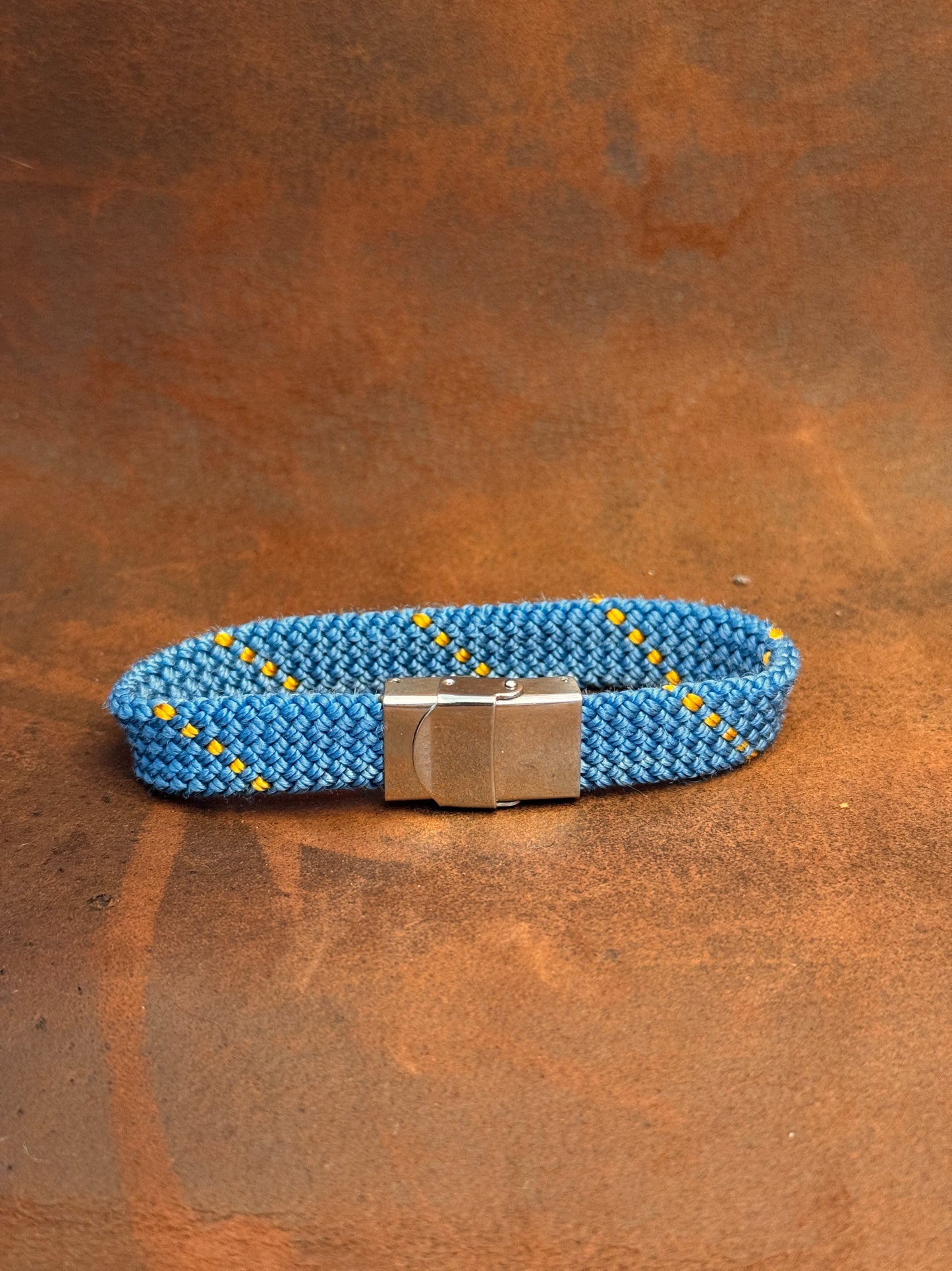 Blue & Yellow stripe Climbing Rope Bracelet