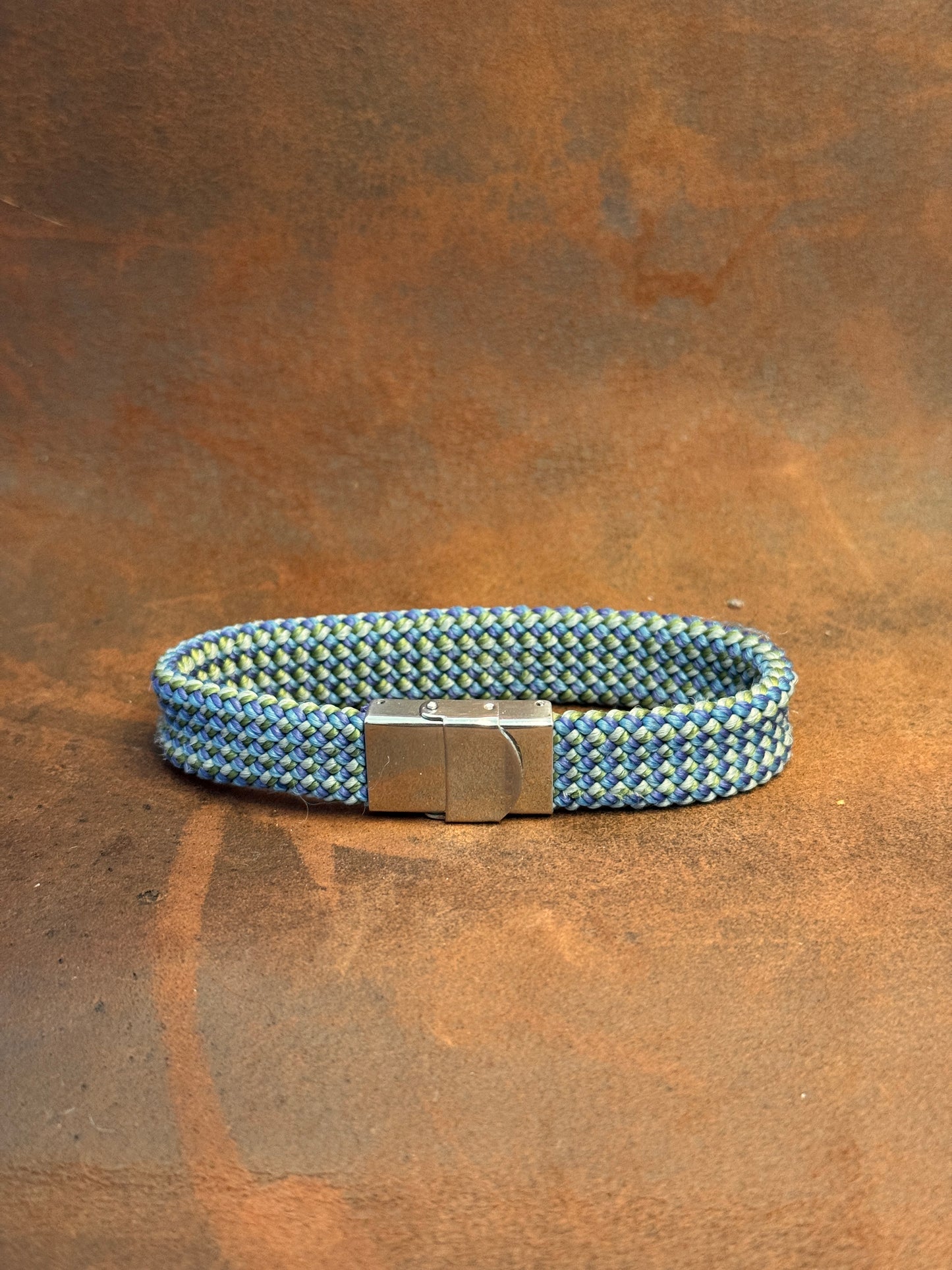 Blue Checkered Climbing Rope Bracelet