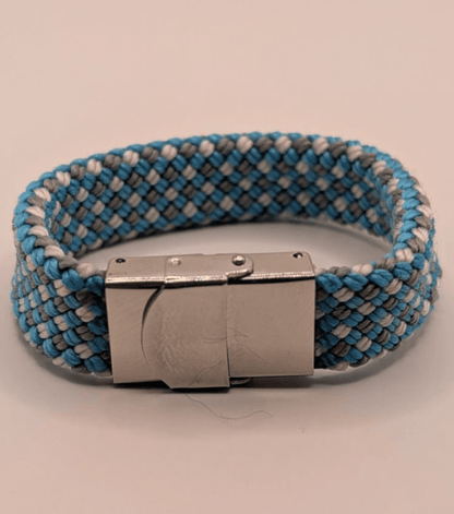 Light Blue, Grey & White Rope Bracelet
