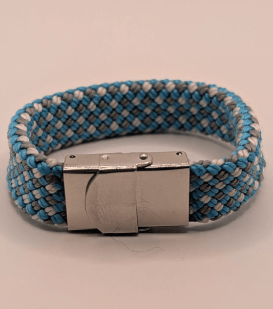 Light Blue, Grey & White Rope Bracelet