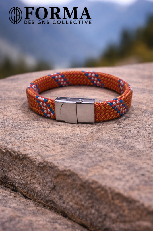 Red, Blue & White Stripe Climbing Rope Bracelet