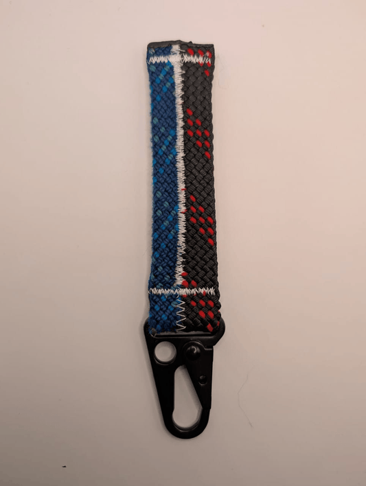 Black, Blue & Red Dot Stripe Keychain
