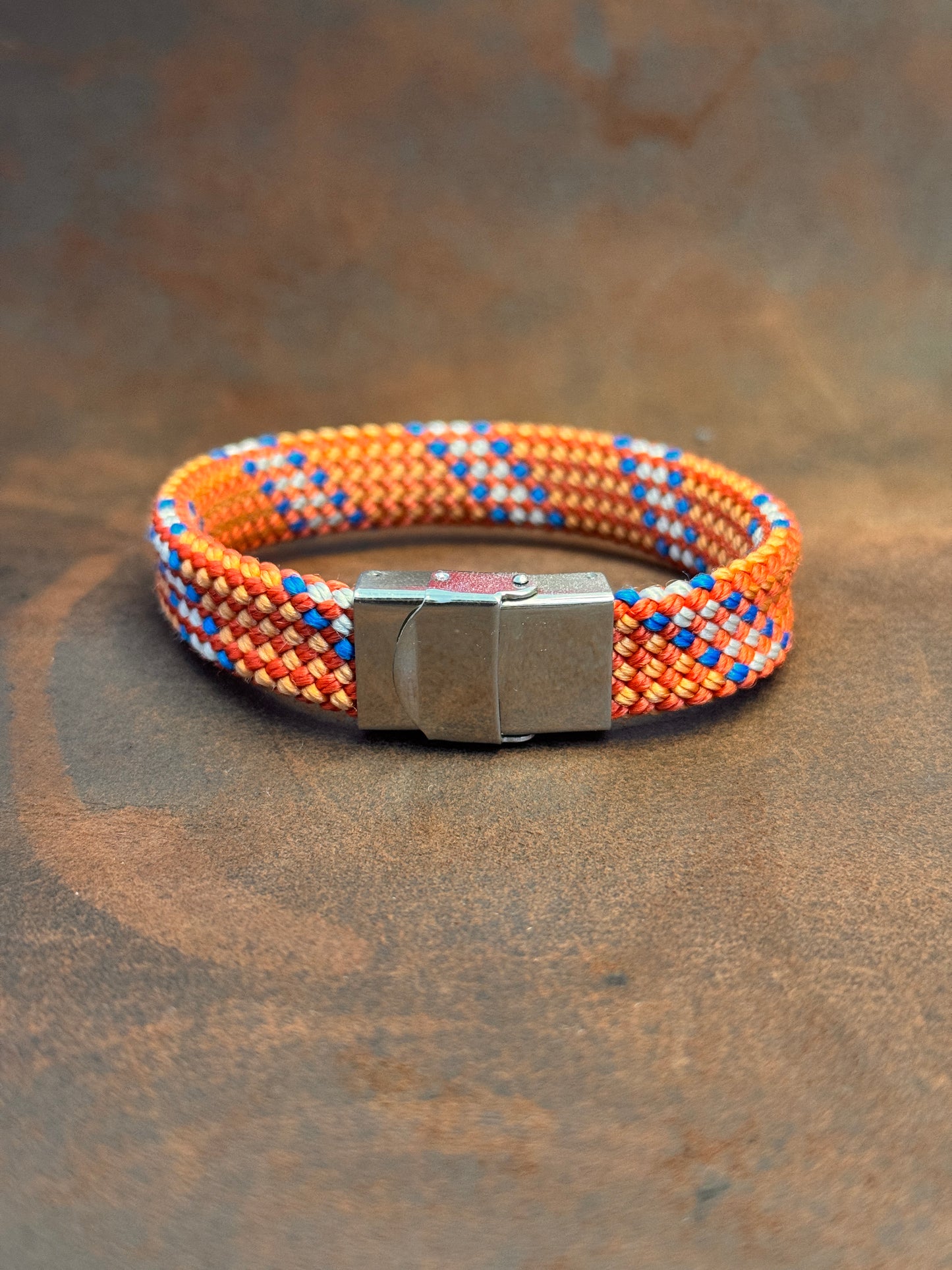 Red, Blue & White Stripe Climbing Rope Bracelet