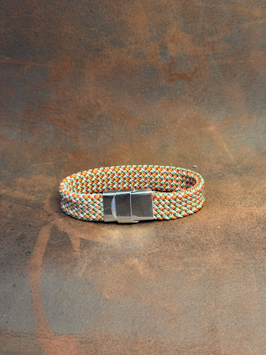 Orange, Green & White Rope Bracelet