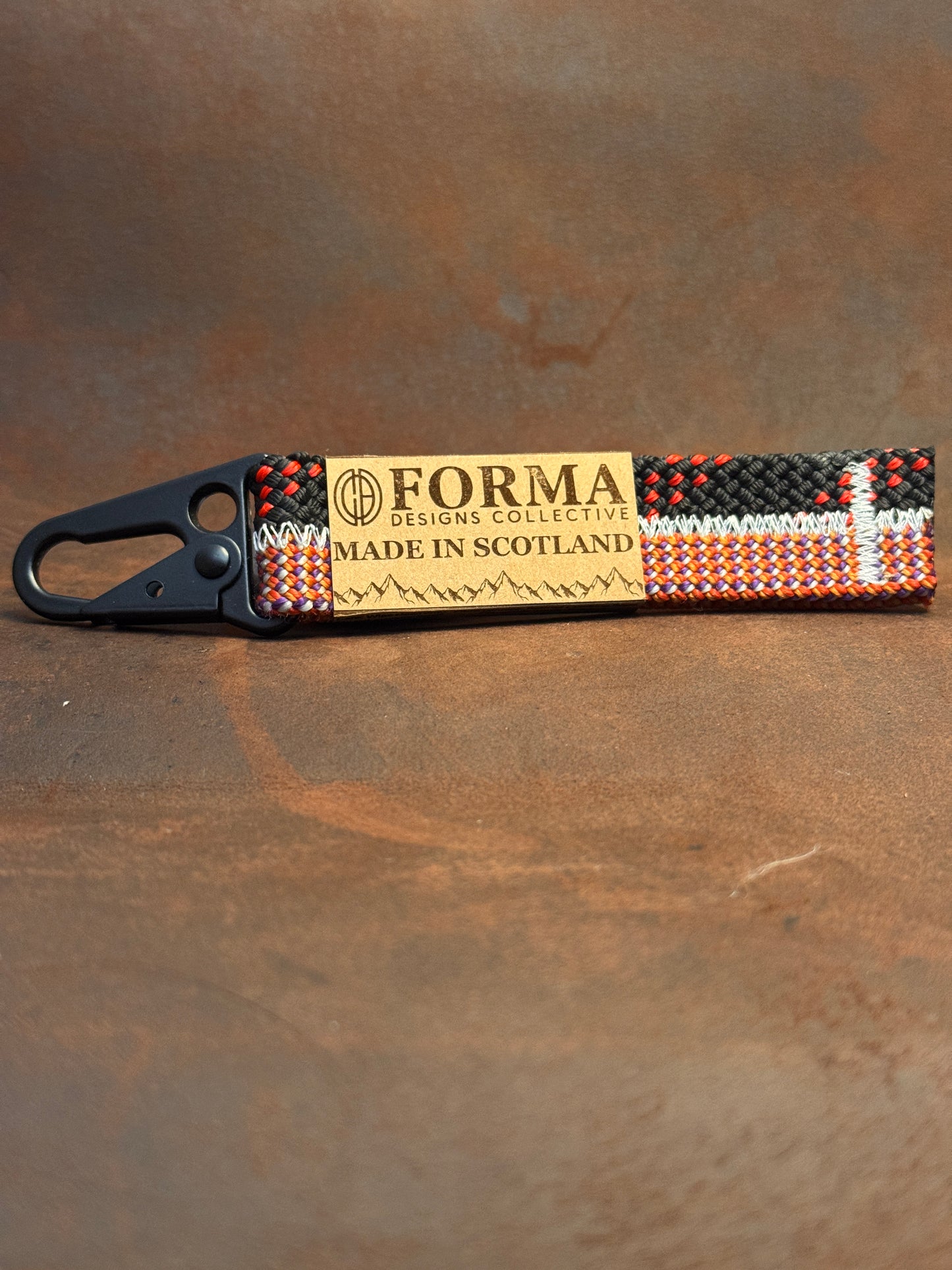 Black & Red with Orange & Purple Climbing Rope Keychain