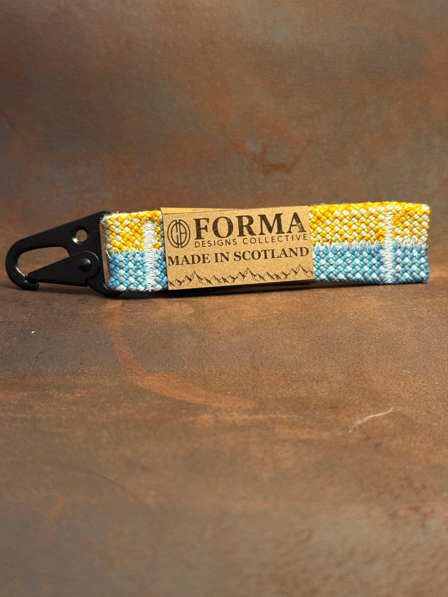 Blue, Yellow and White Climbing Rope Keychain