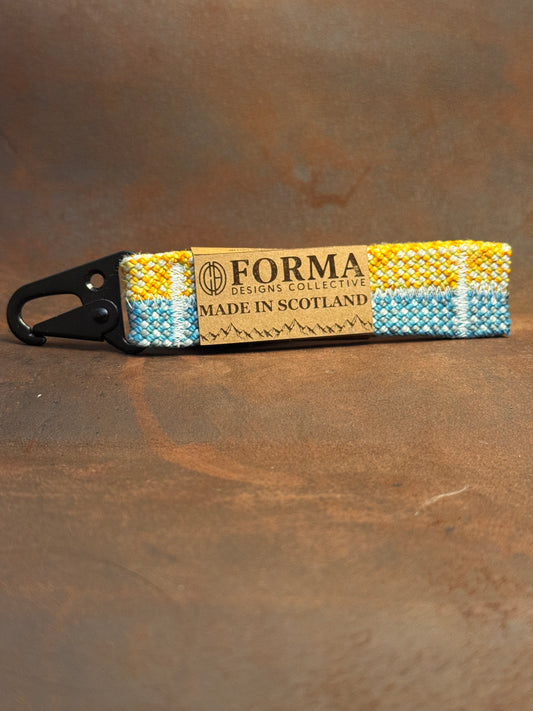 Blue, Yellow and White Climbing Rope Keychain