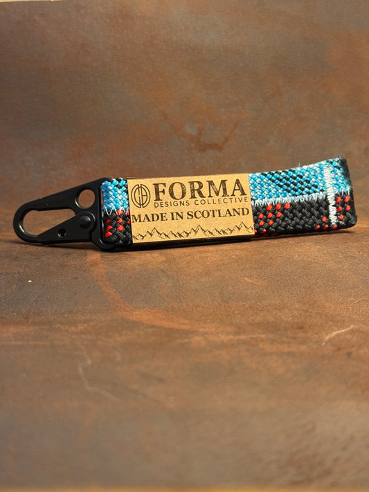 Blue, Black & Red Climbing Rope Keychain