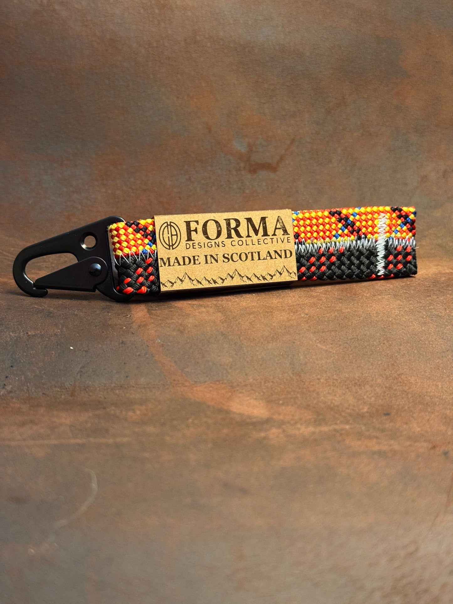 Black, Red & Orange Climbing Rope Keychain