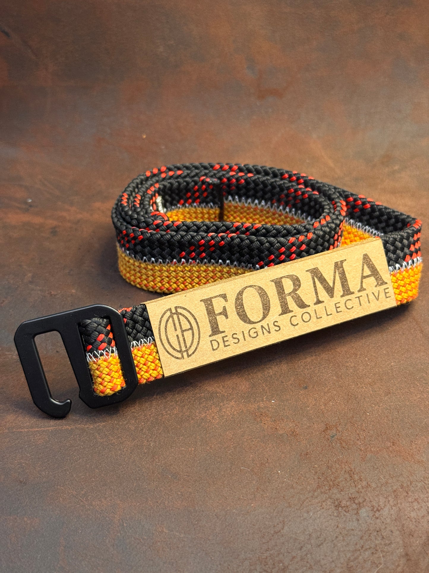 Black, Orange & Red Climbing Rope Belt