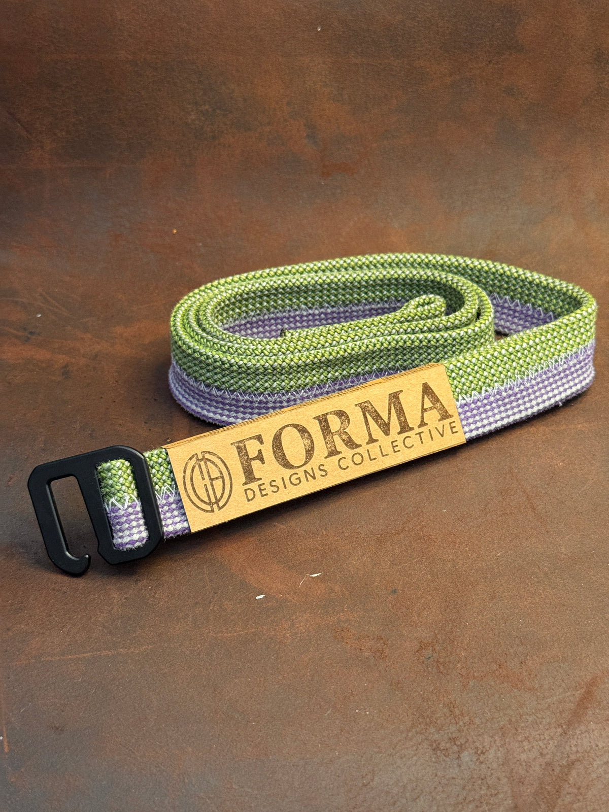 Purple, Green & White Climbing Rope Belt – Forma Designs Collective