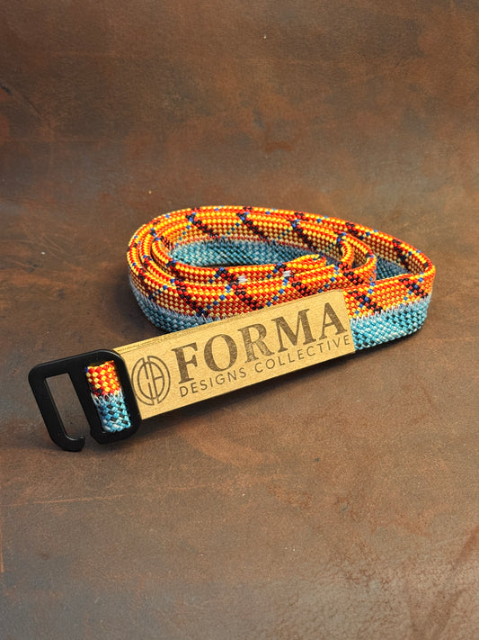 Striped Blue, Black & Orange Climbing Rope Belt