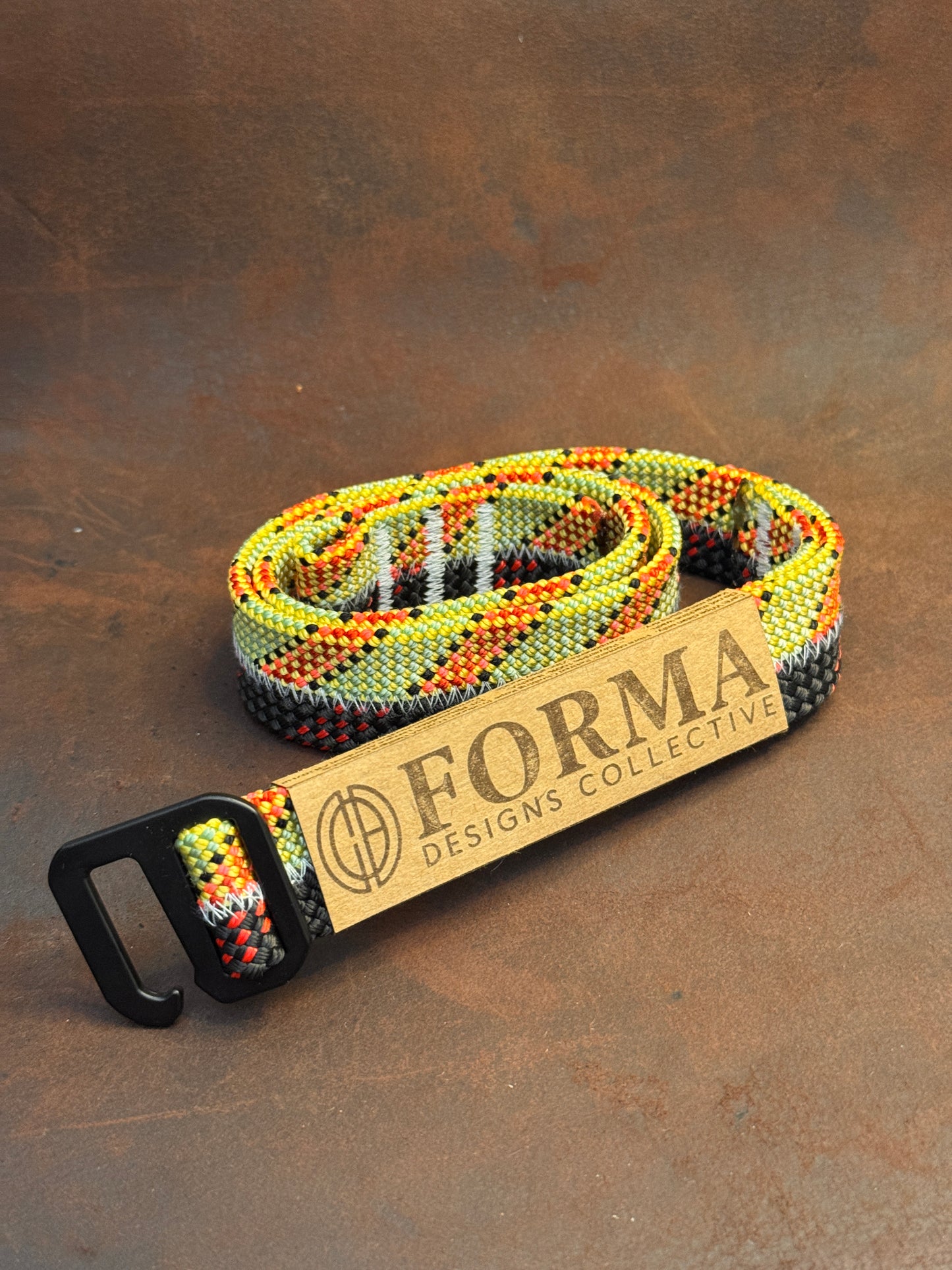 Striped Black, Red & Green Climbing Rope Belt